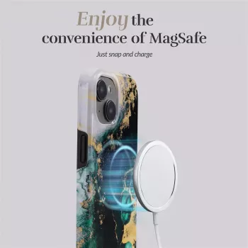MIO Green Marble custodia compatibile MagSafe per iPhone 16 Plus