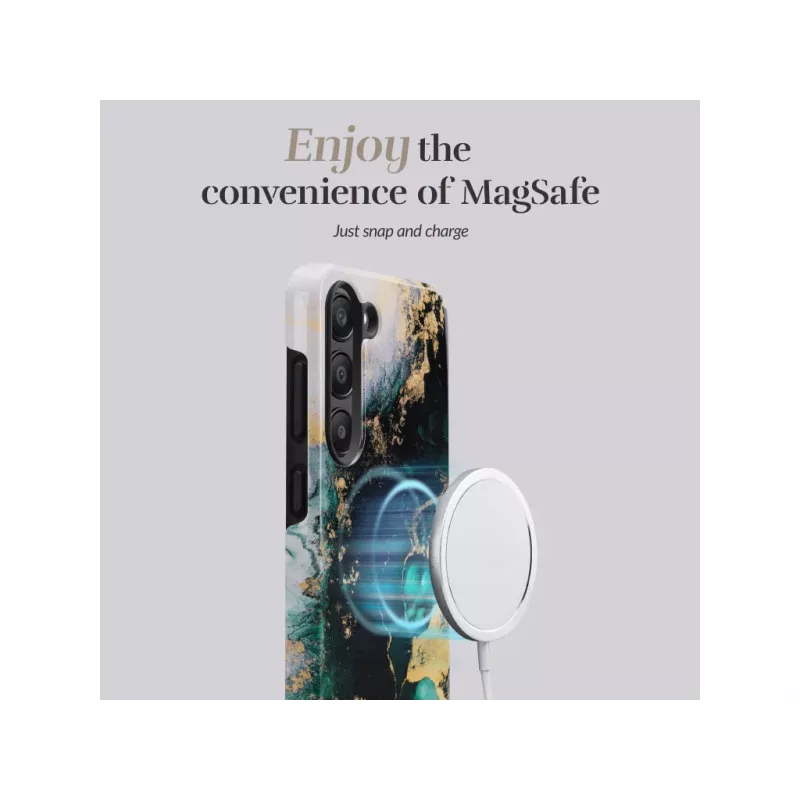 MIO Green Marble custodia compatibile MagSafe per Samsung S25 5G