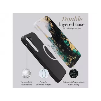MIO Green Marble custodia compatibile MagSafe per Samsung S25 Plus 5G