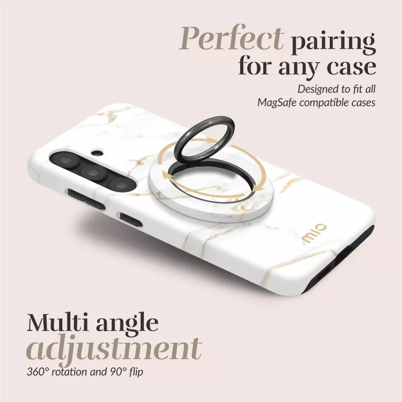 MIO White Marble custodia MagSafe compatibile con anello portatile