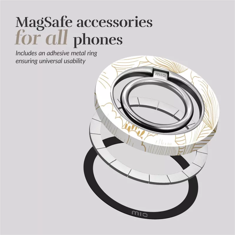 MIO White Roses custodia MagSafe compatibile con anello portatile