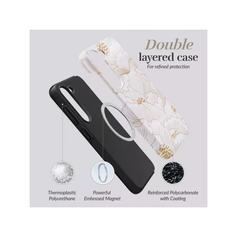 MIO White Roses custodia compatibile MagSafe per Samsung S24 5G