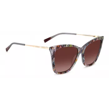 MISSONI Occhiali da sole donna Butterfly MIS0106SX193X - Montatura in acetato marrone fantasia, lenti sfumate marroni, protezione UV400