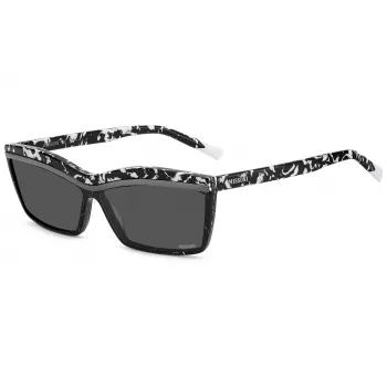 Missoni Occhiali da sole da donna Butterfly MIS0263STCB - Montatura nera, lenti grigie sfumate 63 mm