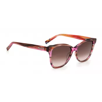 MISSONI Occhiali da sole donna MIS0007S8CCHA - Havana marrone acetato montatura rettangolare con lenti sfumate marroni