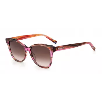 MISSONI Occhiali da sole donna MIS0007S8CCHA - Havana marrone acetato montatura rettangolare con lenti sfumate marroni