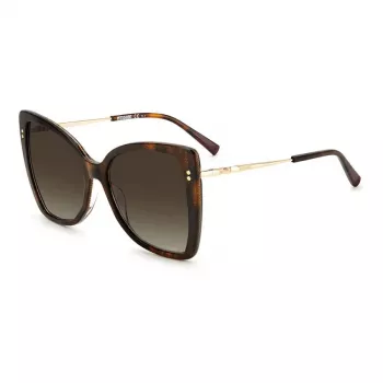 MISSONI occhiali da sole donna MIS0083S086 - montatura Butterfly in acetato, lenti sfumate marroni, 58 mm
