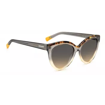 MISSONI Occhiali da sole donna MIS0088SMQEF7 - Montatura in acetato rettangolare, protezione UV400, lenti 57 mm