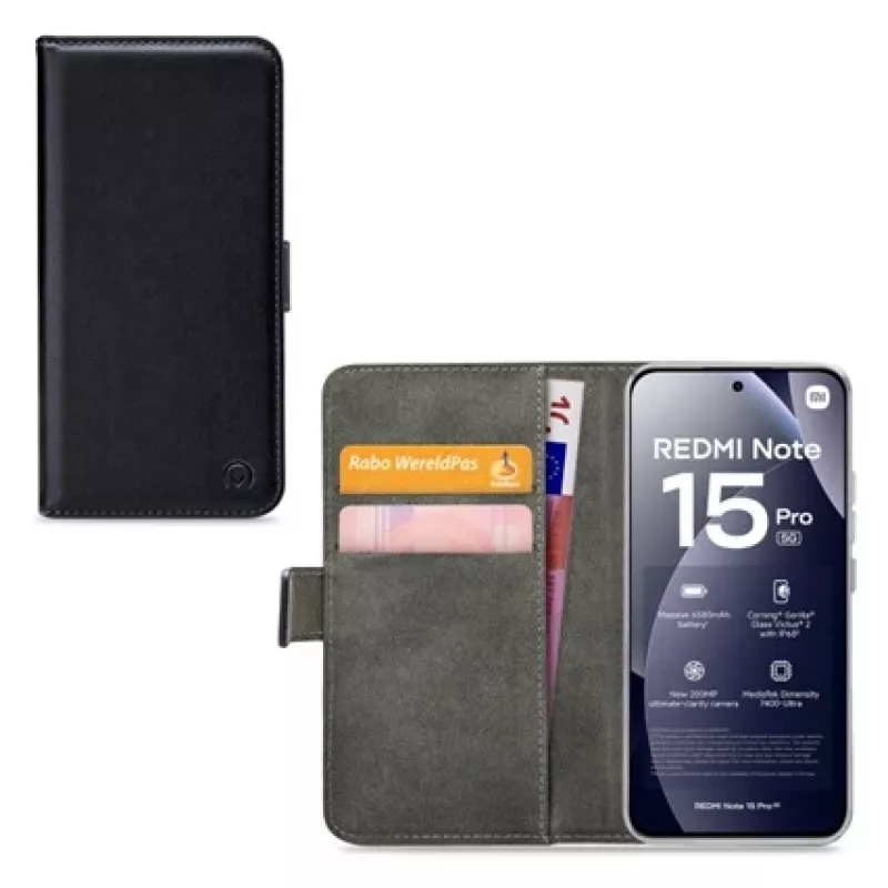 Mobilize Classic Gelly Wallet Book Case per Xiaomi Redmi Note 15 Pro 5G, nero