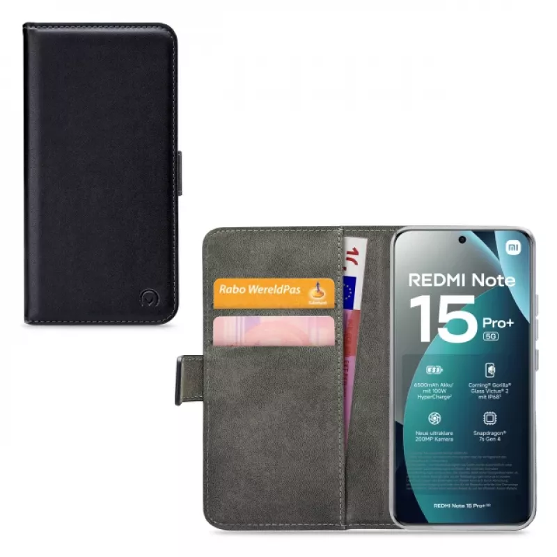 Mobilize Classic Gelly Wallet Book Case Xiaomi Redmi Note 15 Pro+ 5G nero