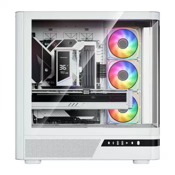 MODECOM Volcano AQ100 ARGB Midi-Tower bianco