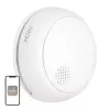 MOES SSD01 Rilevatore di fumo fotoelettrico smart ZigBee con sirena 85dB, notifiche App Tuya, alimentazione a batteria CR123A, bianco