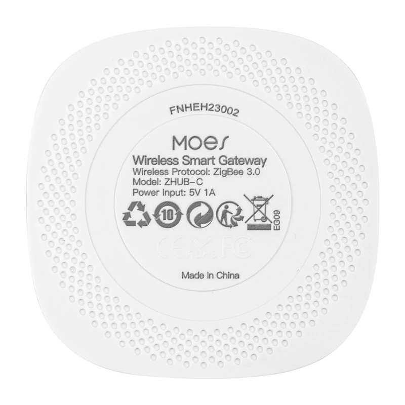 MOES ZHUB-C Gateway hub smart ZigBee 3.0 Ethernet/Wi-Fi per dispositivi Tuya, compatibile con Alexa e Google Home