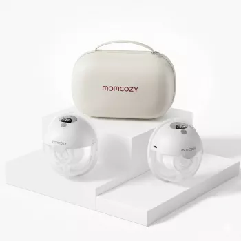 Momcozy M5 Tiralatte smart indossabile – tiralatte a conchiglia | controllo tramite app, wireless, doppio, grigio
