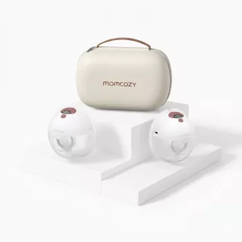 Momcozy M5 Tiralatte smart indossabile – tiralatte a conchiglia, controllo tramite app, wireless, doppio, rosso