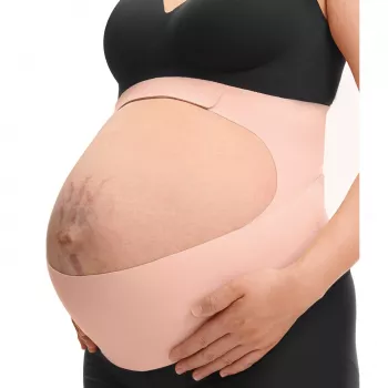 Momcozy fascia per gravidanza (L) - Nude, comoda e sostenitiva cintura di supporto per la gravidanza