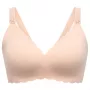 Momcozy YN46 reggiseno allattamento push-up senza cuciture con supporto e motivo floreale beige taglia M