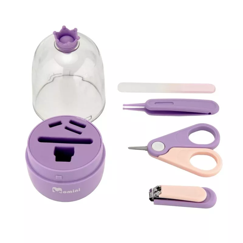 Momini Set per la cura delle unghie del bebè lilla