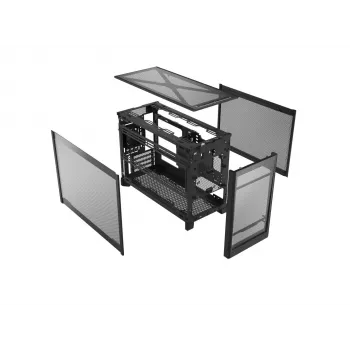 Case per PC mini-tower Montech TEN (B), vetro temperato, nero, Micro-ATX/Mini-ITX