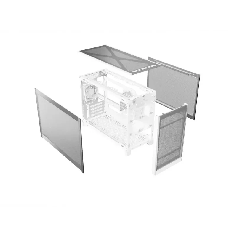 MONTECH TEN (W) case PC mini tower bianco - Micro ATX / Mini-ITX, vetro temperato, ARGB