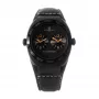 MONTRES DE LUXE Orologio unisex analogico al quarzo 09BK-3002 40mm Cassa in acciaio Cinturino in pelle nero