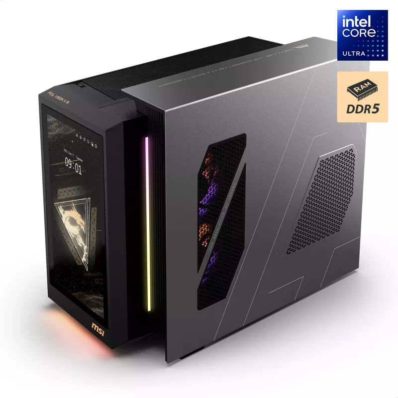MSI MEG Vision X AI 2NVV9-285AT PC desktop (nero/trasparente, Windows 11 Home)