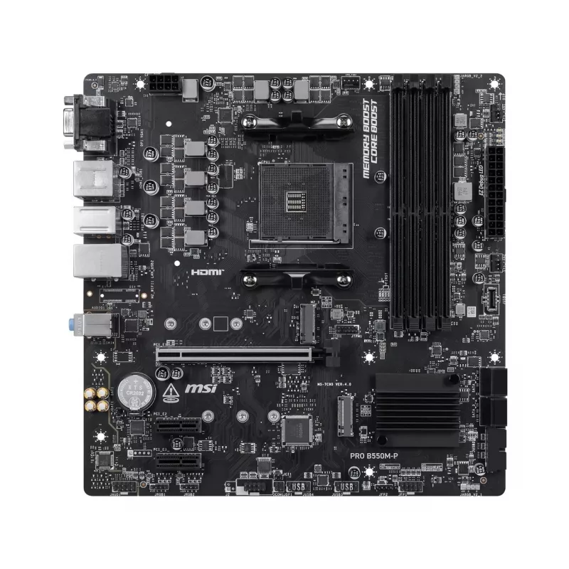 MSI PRO B550M-P Scheda madre, AMD AM4, B550, Micro-ATX, 4x DDR4, 128GB Max, Dual M.2, Gigabit LAN