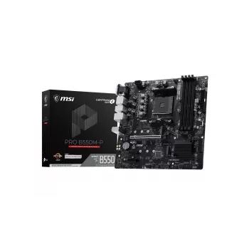 MSI PRO B550M-P Scheda madre, AMD AM4, B550, Micro-ATX, 4x DDR4, 128GB Max, Dual M.2, Gigabit LAN