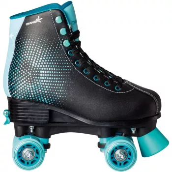 MUUWMI pattini a rotelle Disco taglia 31-34, pattini turchese/nero