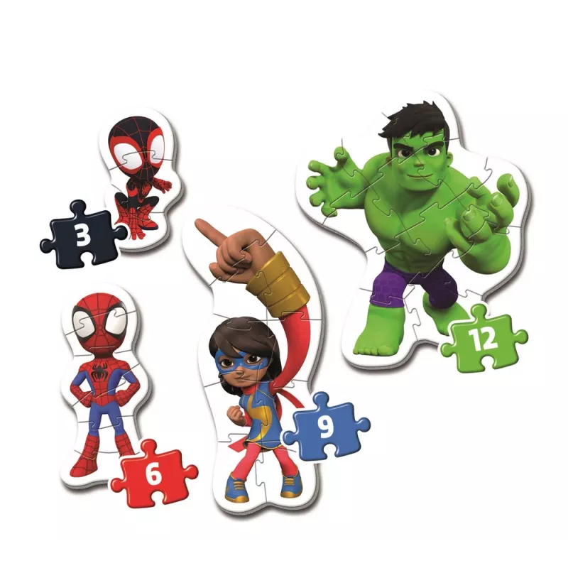 I miei primi puzzle 3-6-9-12 Spidey and Friends Clementoni 20836