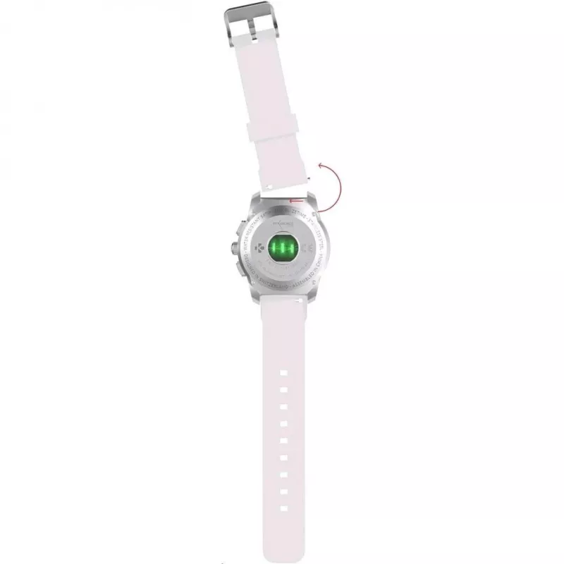 MyKronoz ZeTime Smartwatch Argento/Bianco Silicone Piatto