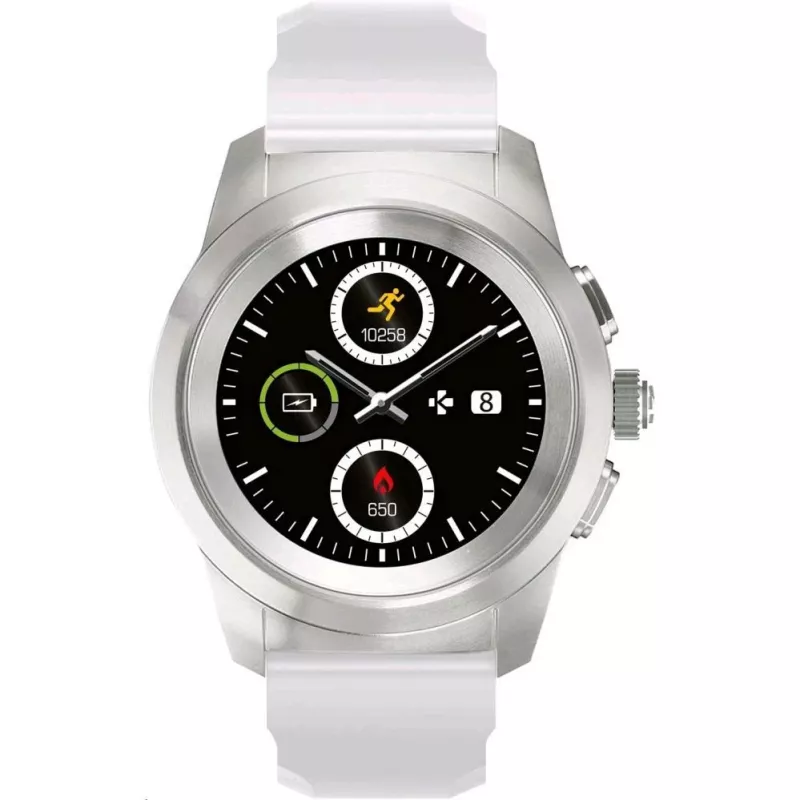 MyKronoz ZeTime Smartwatch Argento/Bianco Silicone Piatto