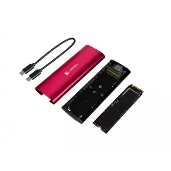 NATEC RHINO case esterno per SSD M.2 NVMe, USB-C 3.2 Gen 2, rosso rubino