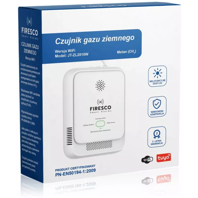 Rilevatore di gas Firesco JT-ZL2010W WiFi Tuya Smart Life