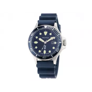 Nautica Coral Bay Orologio Subacqueo Uomo NAPCBS304 43mm Cinturino in Silicone Blu