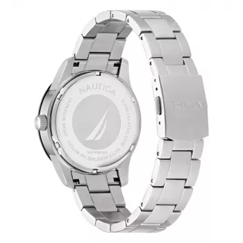NAUTICA Orologio uomo NAPPBF201 al quarzo analogico con quadrante blu e cinturino in silicone blu, 42 mm