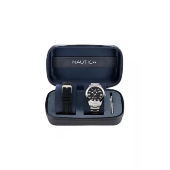 Nautica Orologio uomo NAPPBF205 al quarzo cronografo 42mm Blu Silicone