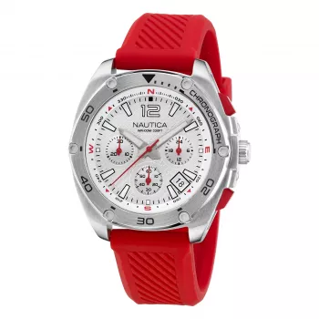 Nautica Orologio da uomo Pacific Beach cronografo quadrante blu cinturino in silicone NAPTCF205