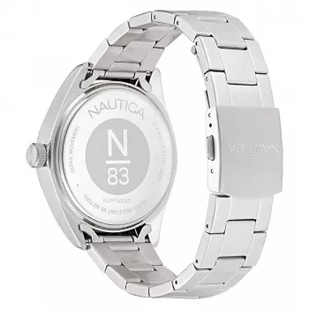Nautica Orologio da uomo al quarzo analogico NAPFWS307 44 mm quadrante blu cinturino in silicone blu