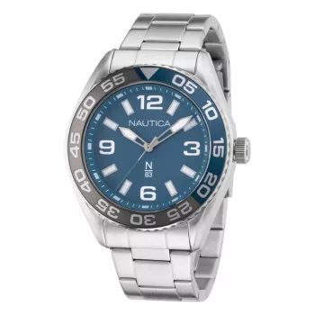 Nautica Orologio da uomo al quarzo analogico NAPFWS307 44 mm quadrante blu cinturino in silicone blu