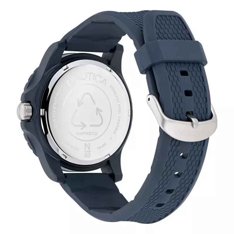 Nautica Orologio cronografo al quarzo uomo NAPFWS302 45mm quadrante blu cinturino in silicone