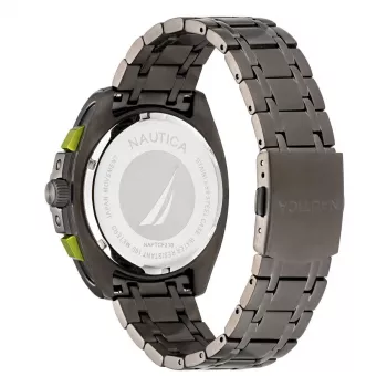 Nautica Orologio da uomo al quarzo NAPTCF210 44mm Acciaio inox Quadrante blu Cinturino in silicone