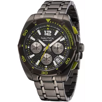Nautica Orologio da uomo al quarzo NAPTCF210 44mm Acciaio inox Quadrante blu Cinturino in silicone
