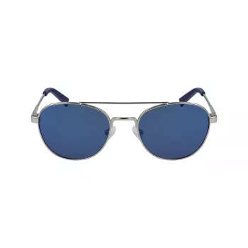 Nautica N4641SP-040 Occhiali da sole uomo rettangolari polarizzati - Montatura nera opaca, Lenti grigie