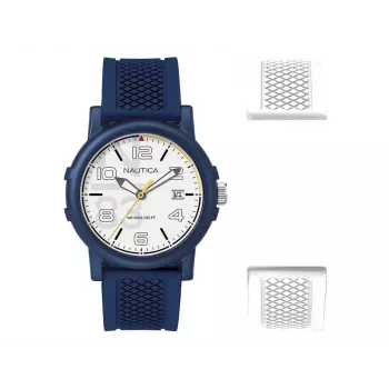 Nautica NABLEME02 Orologio uomo al quarzo analogico quadrante blu cinturino in silicone blu 38mm