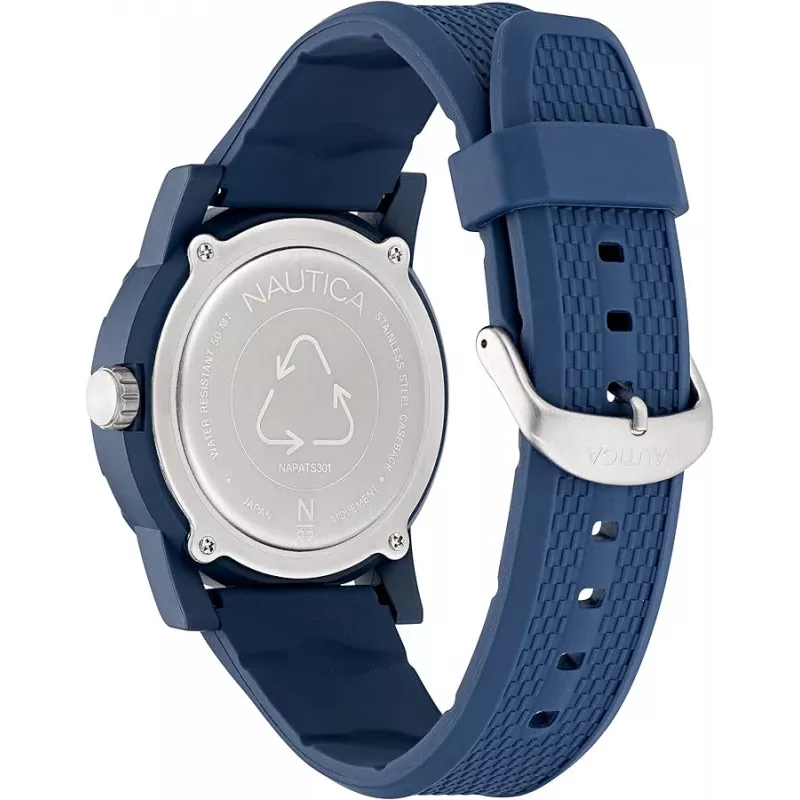 Nautica NAPATS301 orologio da uomo analogico al quarzo 42,5mm quadrante blu cinturino in silicone