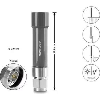 Navilock antenna GNSS connettore N 18 dB attiva per esterni grigia 10 cm (60738)