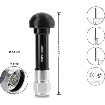 Navilock Antenna GNSS connettore N 28 dB attiva per esterni nero 10 cm (60763)