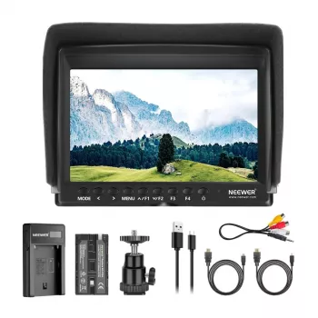 Monitor da campo NEEWER F100 + caricabatterie USB + kit batteria