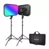 NEEWER RGB168 kit luce video LED RGB, 2 pezzi 60W 2500-8500K
